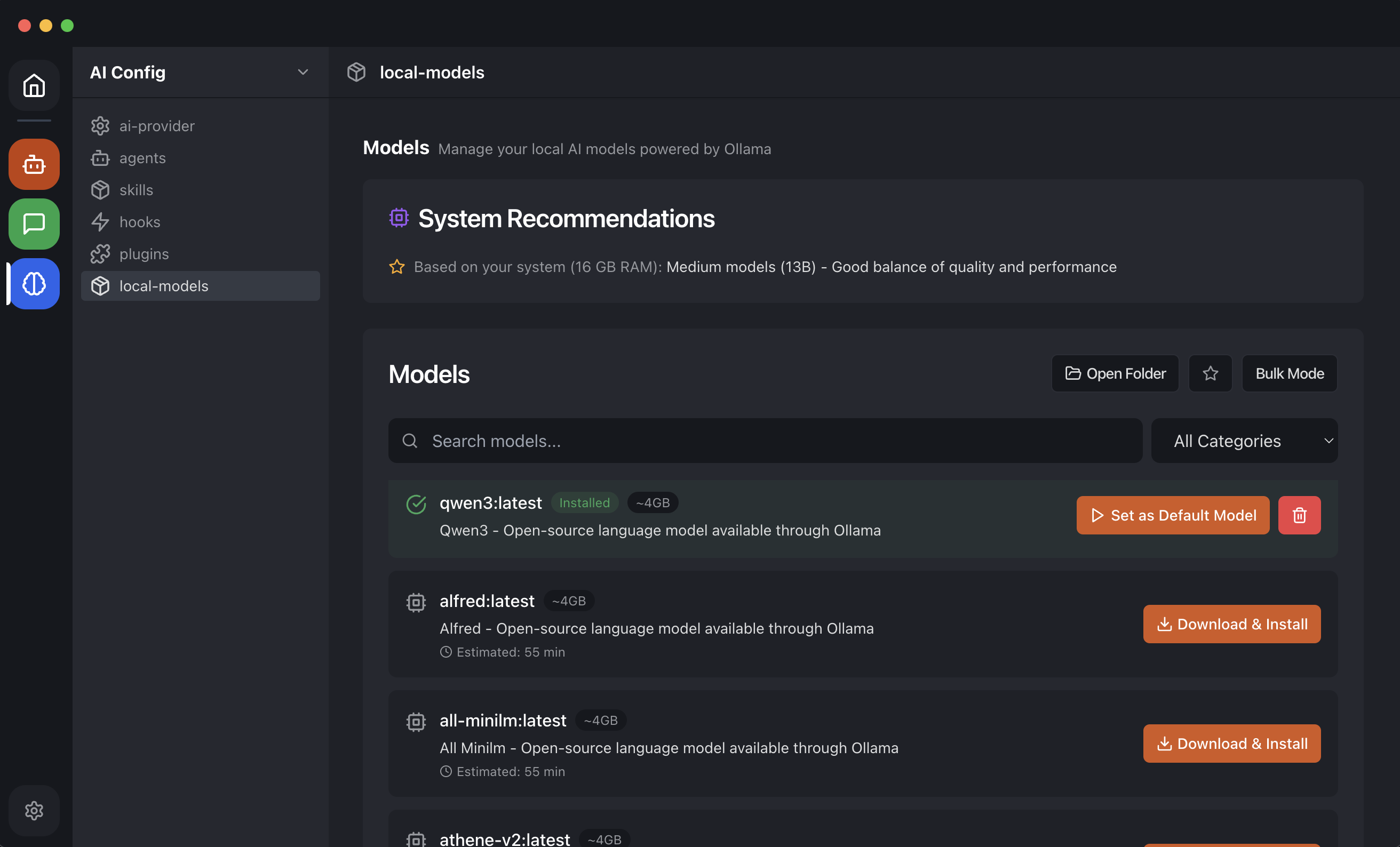 Local AI models manager in OpenClaw Easy